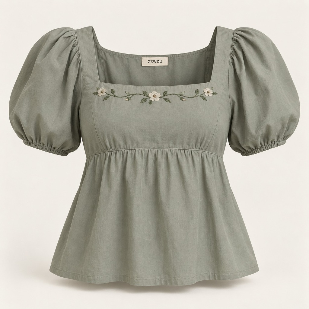 Garden Puff-Sleeve Top